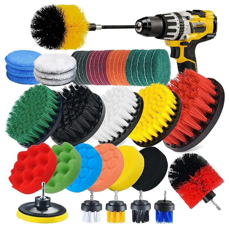 Drill Attachment Scrub Brush Kit