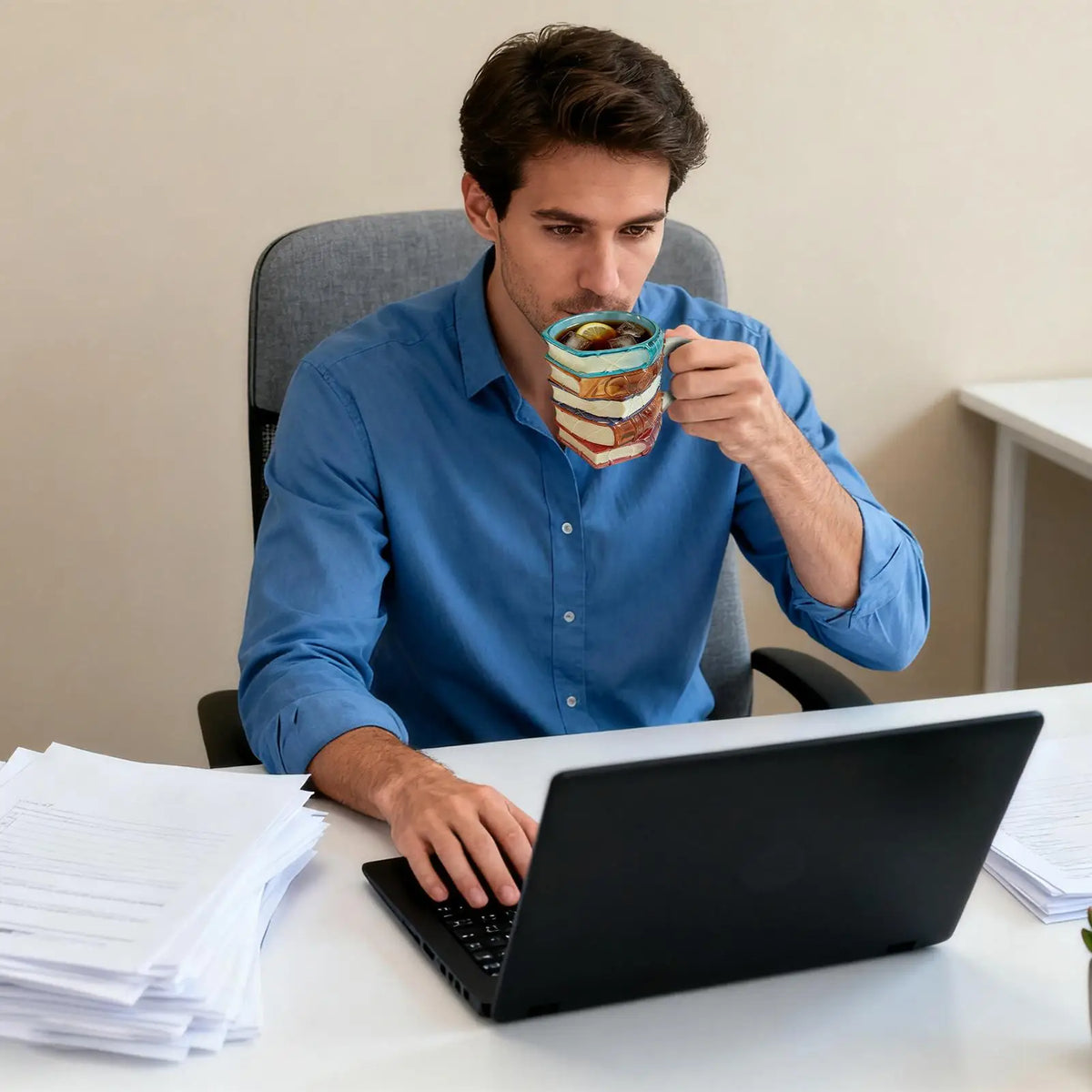 3D Bookshelf Coffee Mug