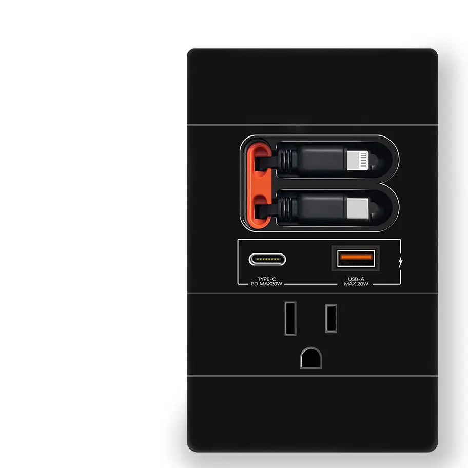 Multifunctional USB Wall Mounted American Socket