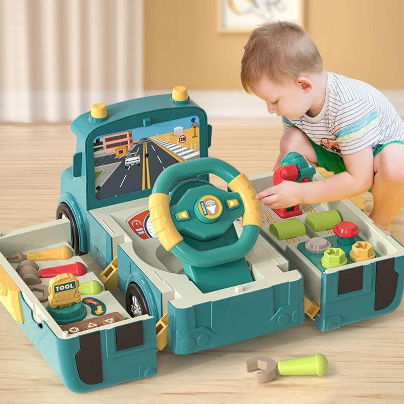 Children Multifunctional Steering Wheel Bus Toy