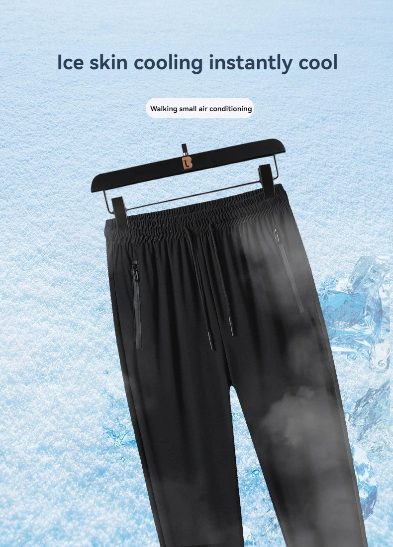 High Elastic Ice Silk Casual Pants