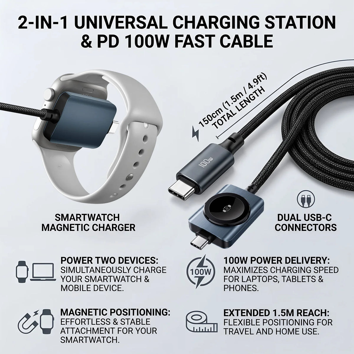 2-in-1 Magnetic Fast Charging Cable
