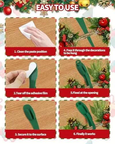 Reusable Festive Mantel Hooks