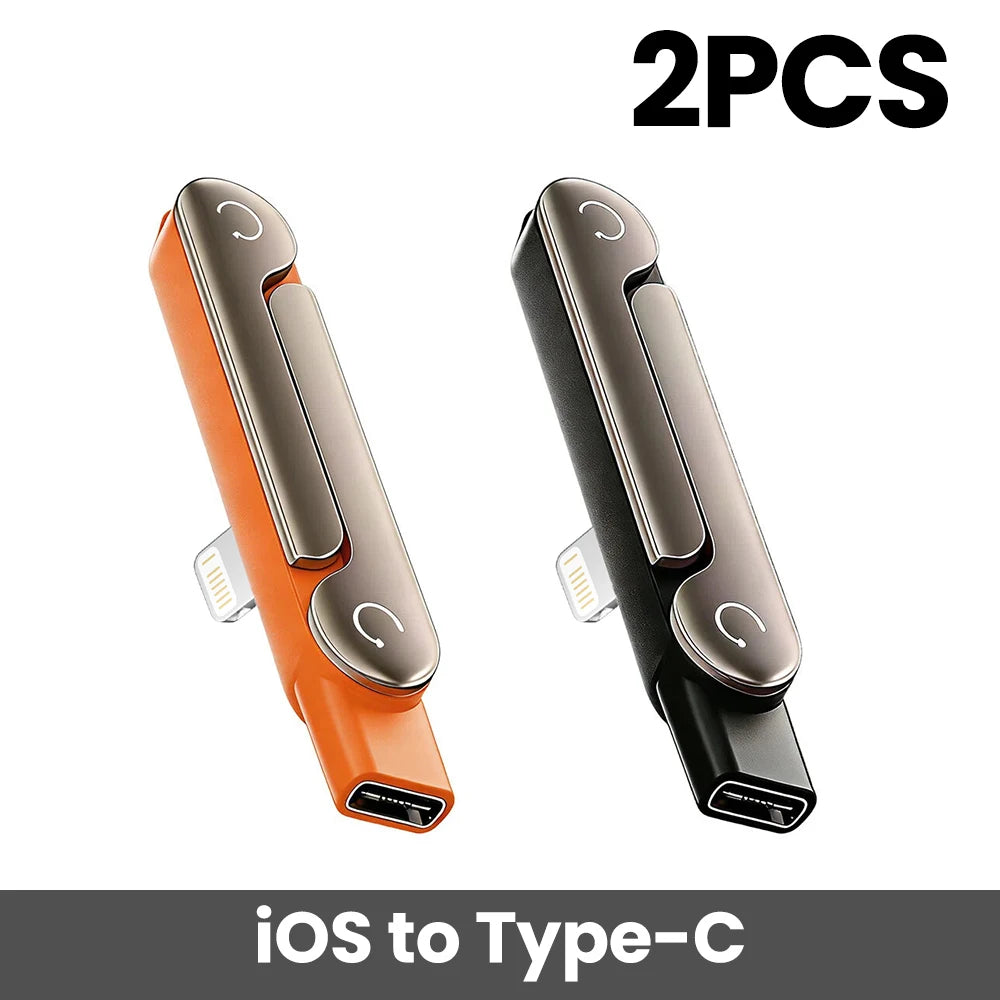 2 in 1 Type C Fast Charging Adapter with Phone Stand