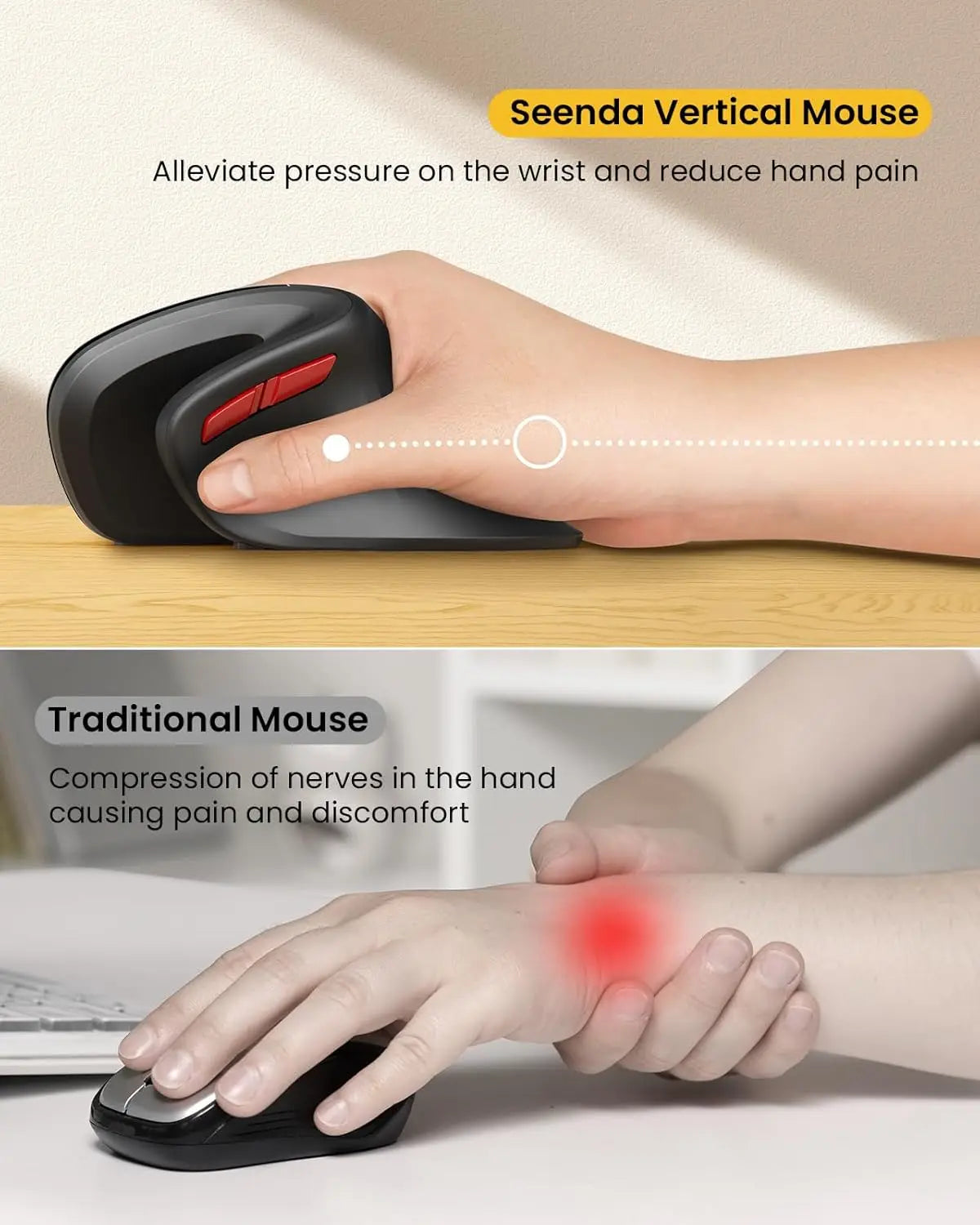 Ergonomic Wireless Vertical Mouse