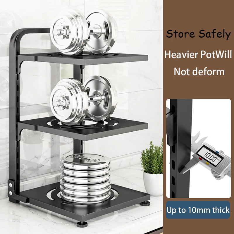 Adjustable Kitchen Pot Storage Rack