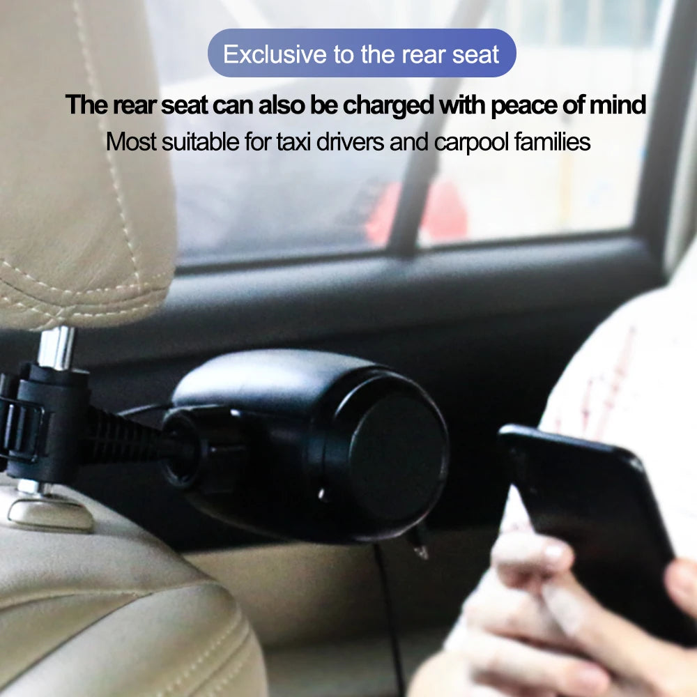 Retractable Car Backseat Fast Charging Adapter