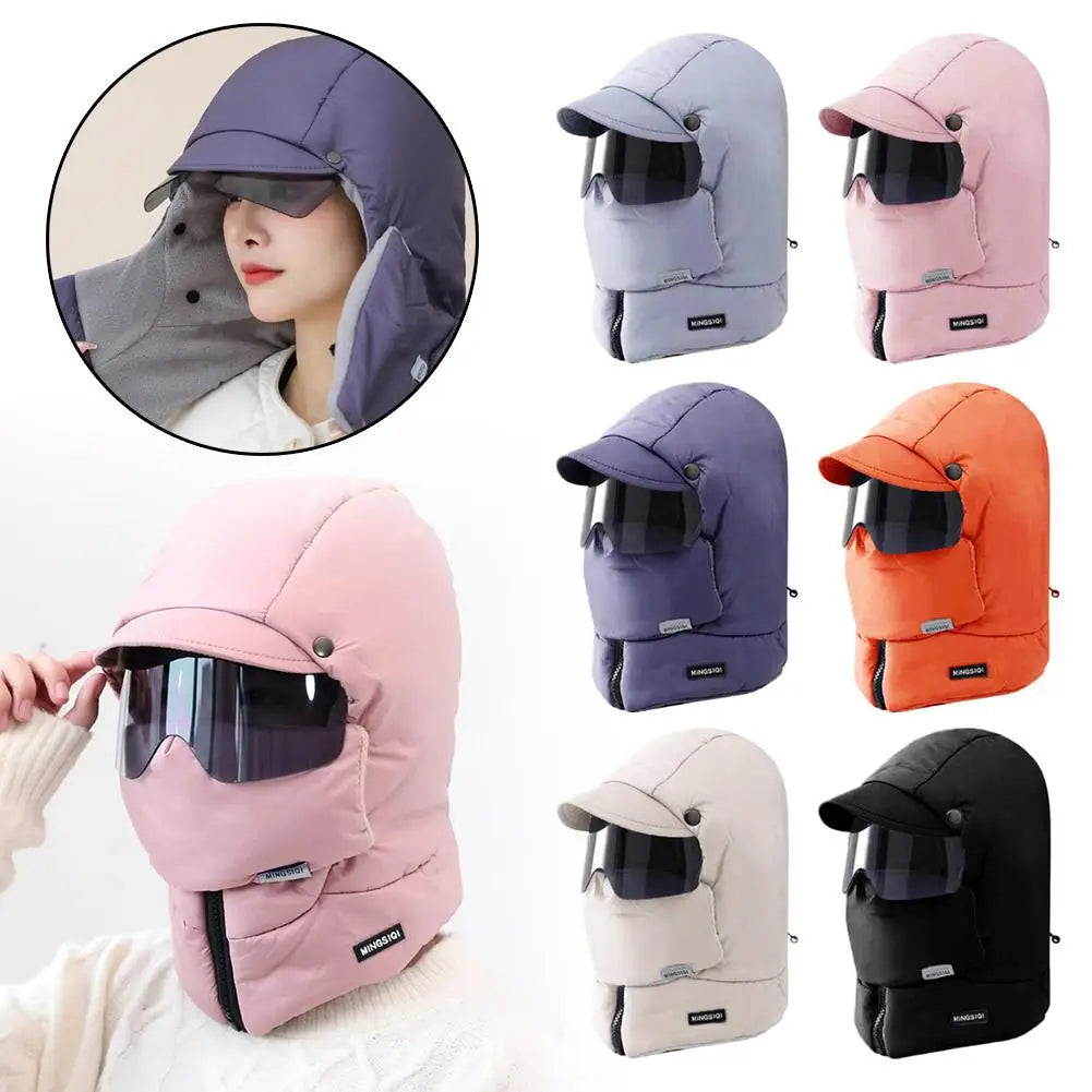 Unisex Winter Warm Hooded Cap with Mask