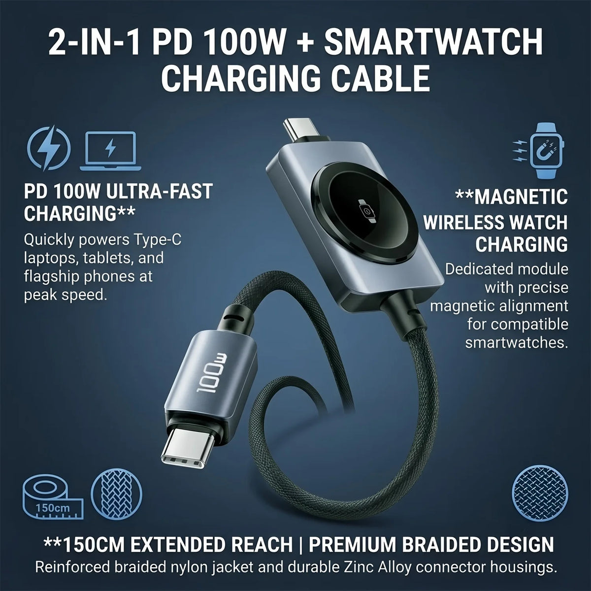 2-in-1 Magnetic Fast Charging Cable