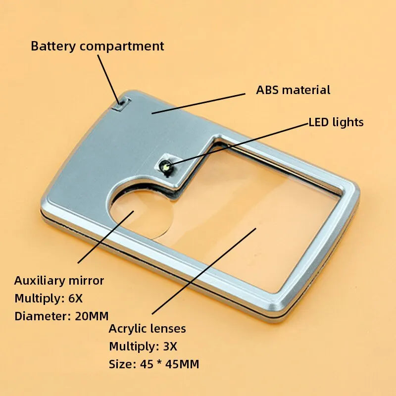 Ultra Thin Magnifying Glass with Led Light