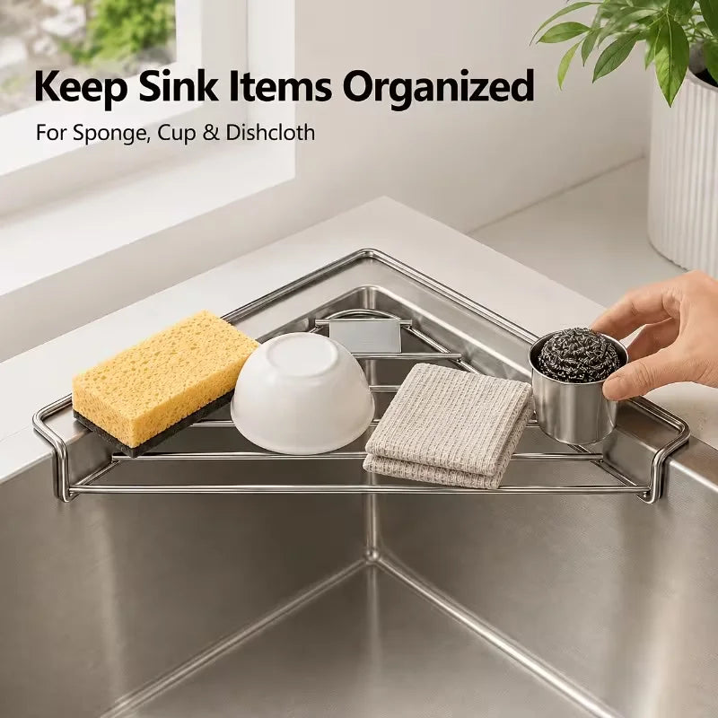 Stainless Steel Sink Corner Drain Rack