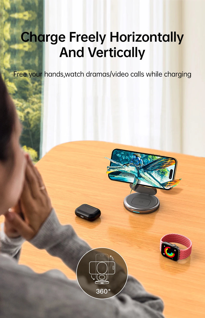 3 in 1 Foldable Magnetic Wireless Charger