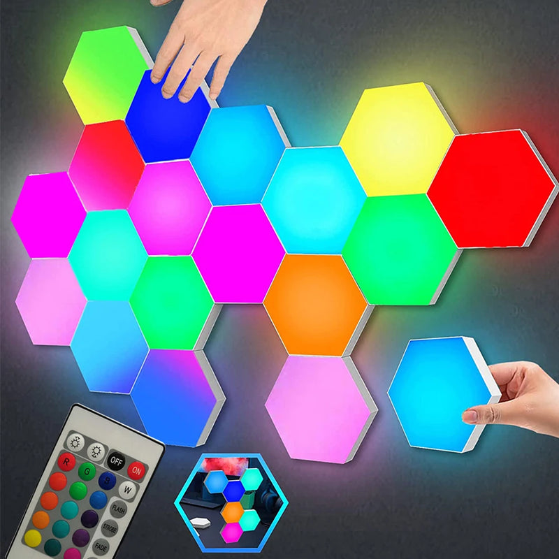 Touch Sensor RGB LED Hexagon Lamp