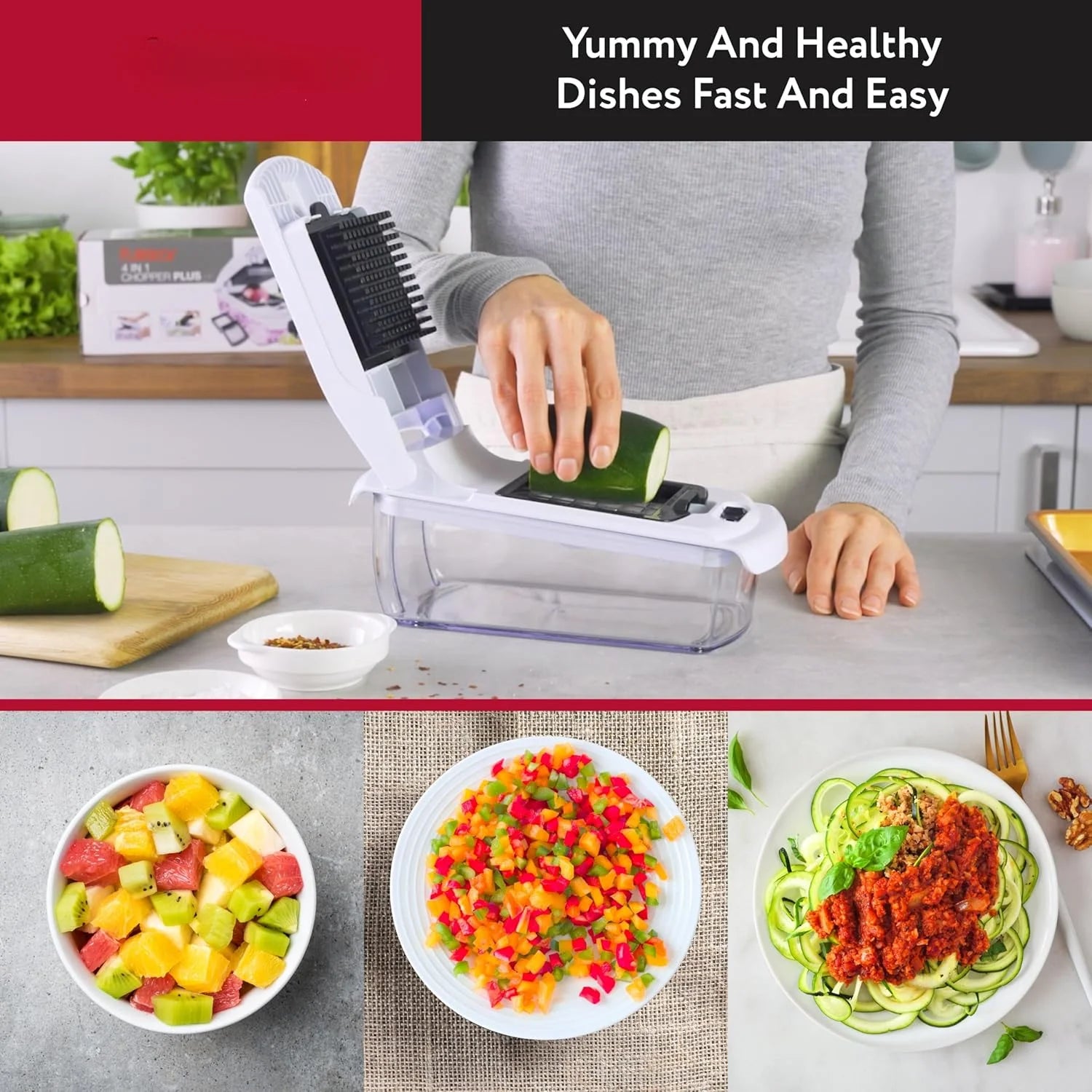 Multislicing Vegetable Chopper With Container