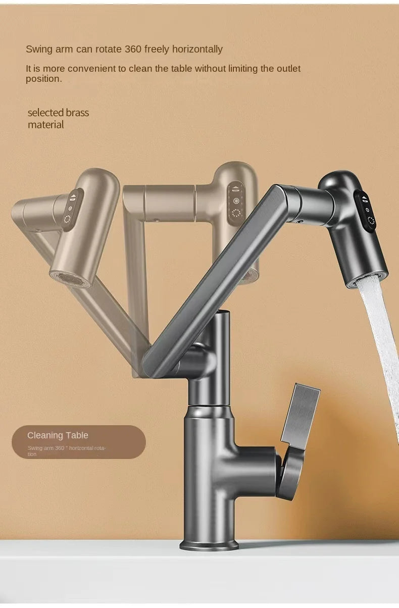 Multifunctional Pullout Wash Basin Faucet