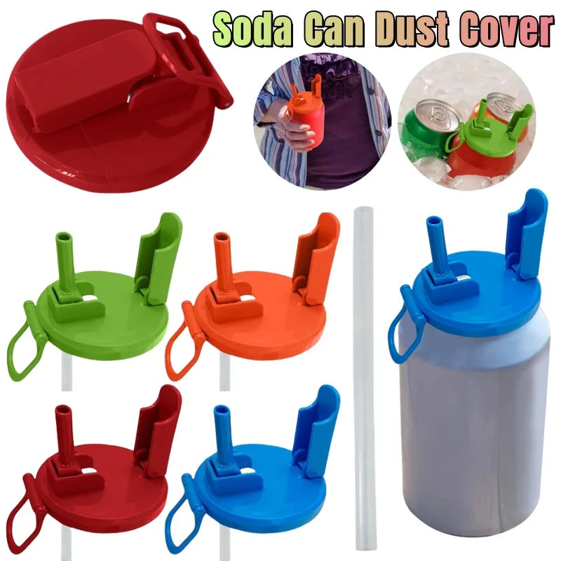 Silicone Soda Can Lid with Straw