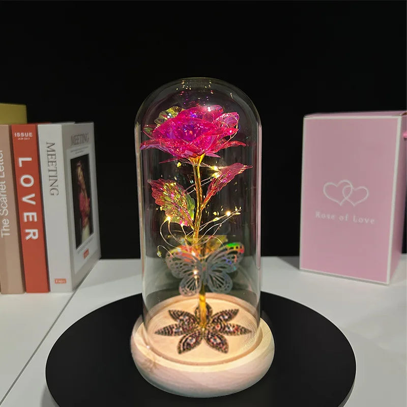 Golden Plated Artificial Luminous Roses