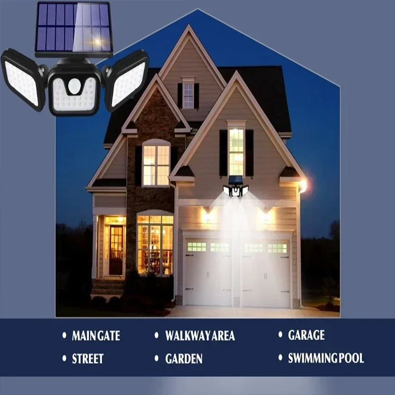 Solar Motion Sensor Outdoor Lamp