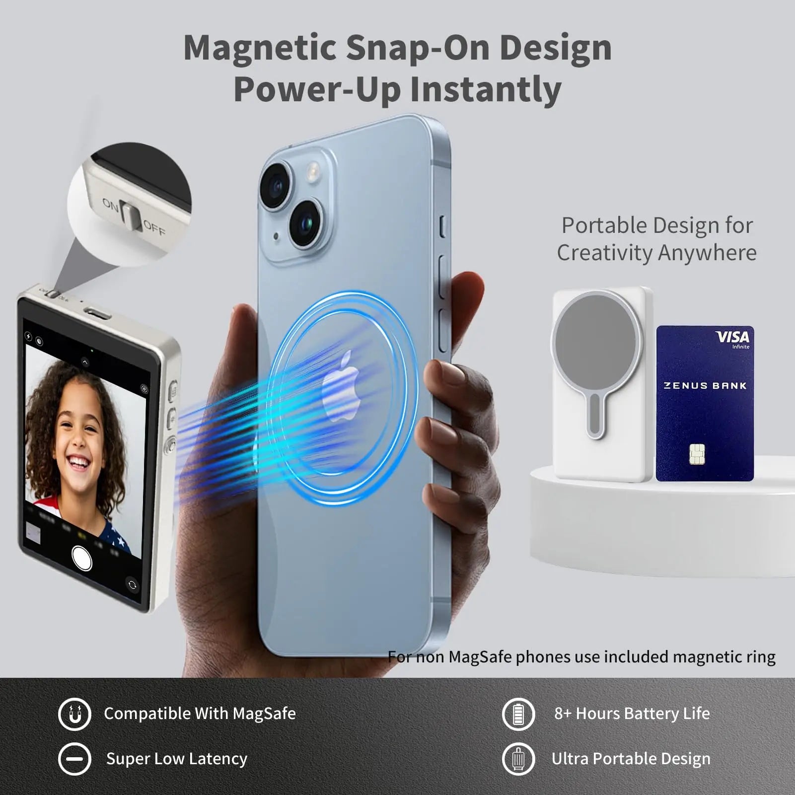 Magnetic Selfie Mirror For Rear Phone Camera