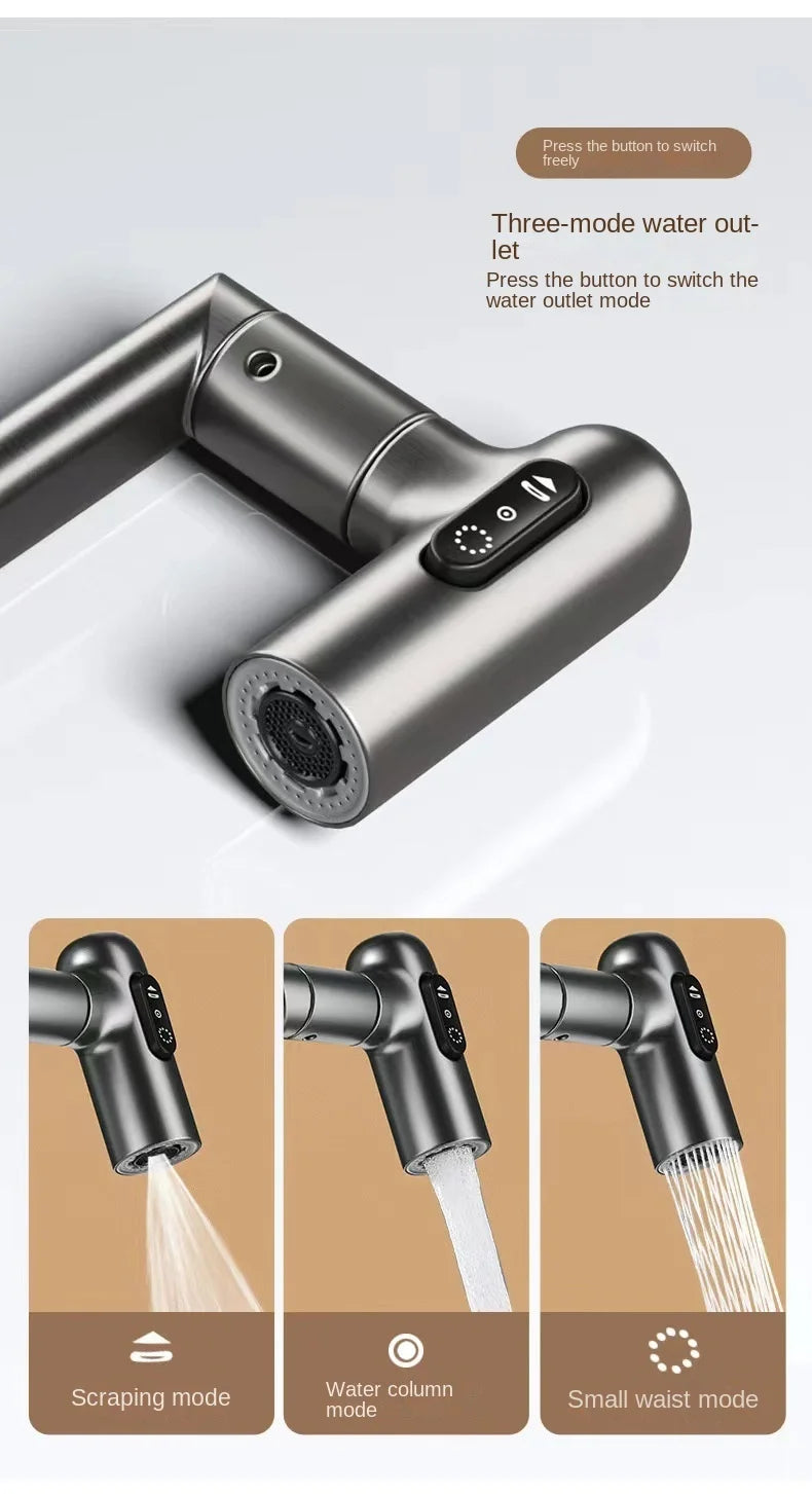 Multifunctional Pullout Wash Basin Faucet