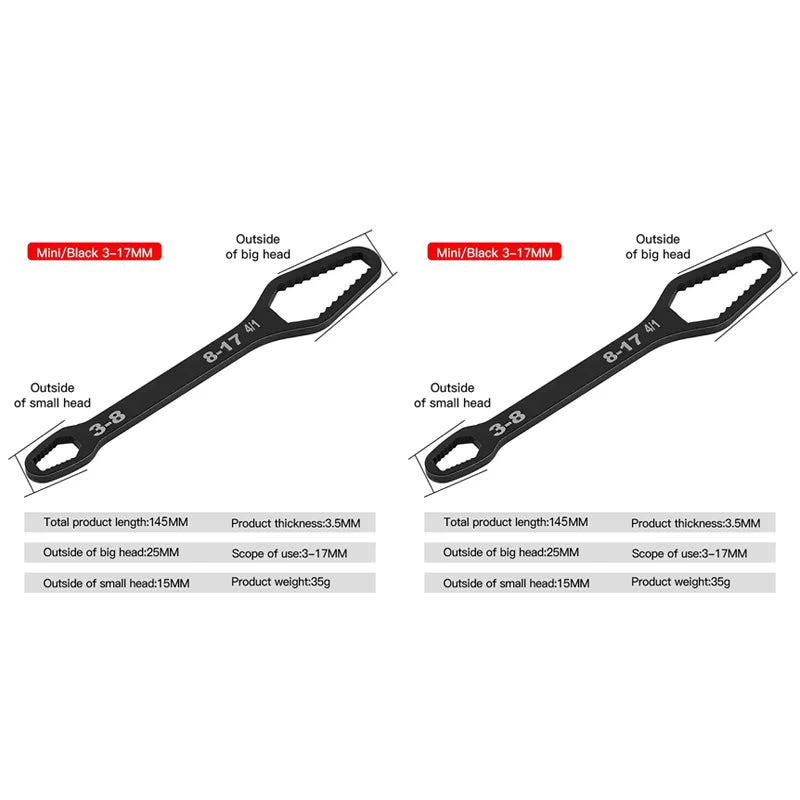 Universal Multi-size Double End  Wrench