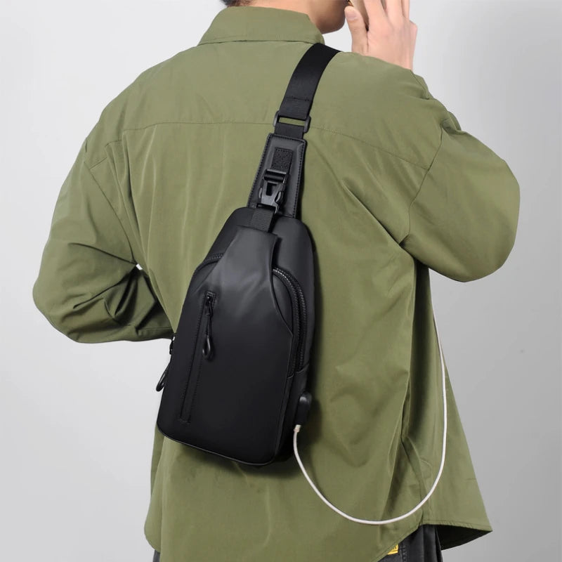 Waterproof Chest Bag with USB Charging Interface