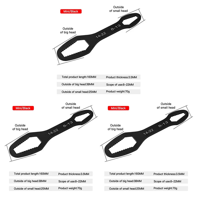 Universal Multi-size Double End  Wrench