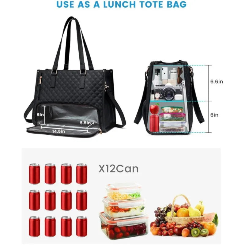 2-in-1 Laptop Bag with Insulated Lunch Compartment