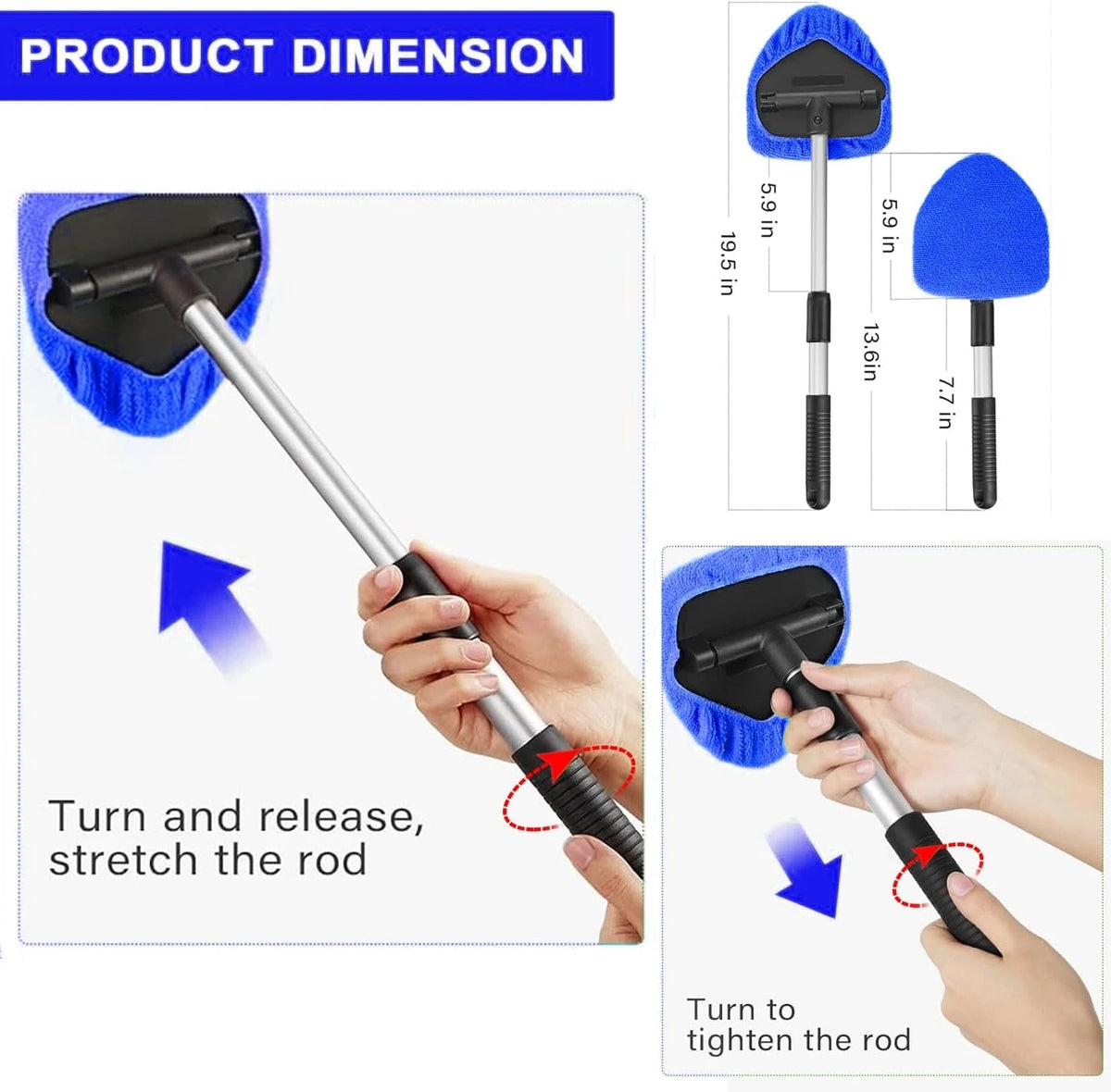 Car Telescopic Microfiber Windshield Cleaner