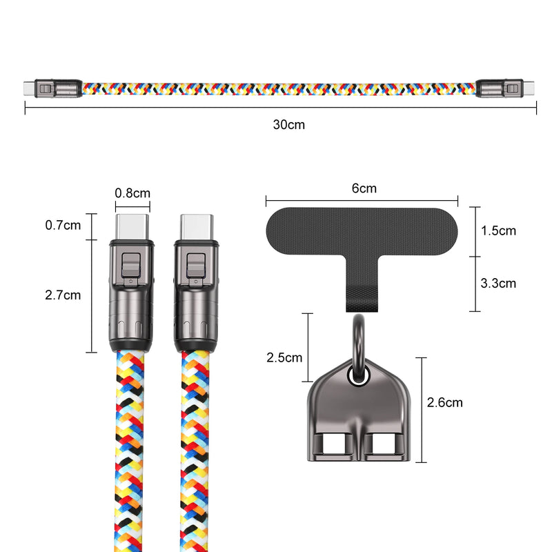 2 In 1 Lanyard Strap Fast Charging Cable