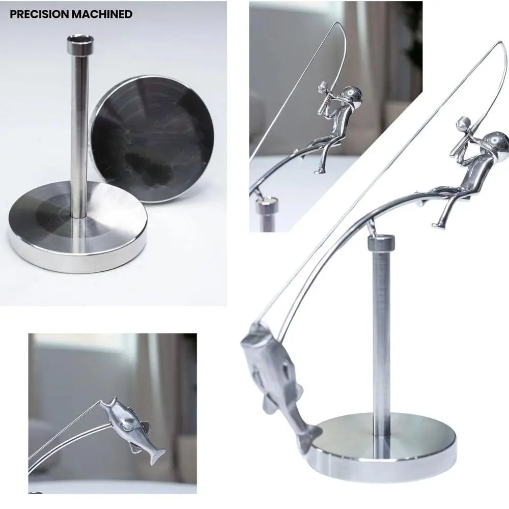 Handmade Kinetic Fishing Sculpture