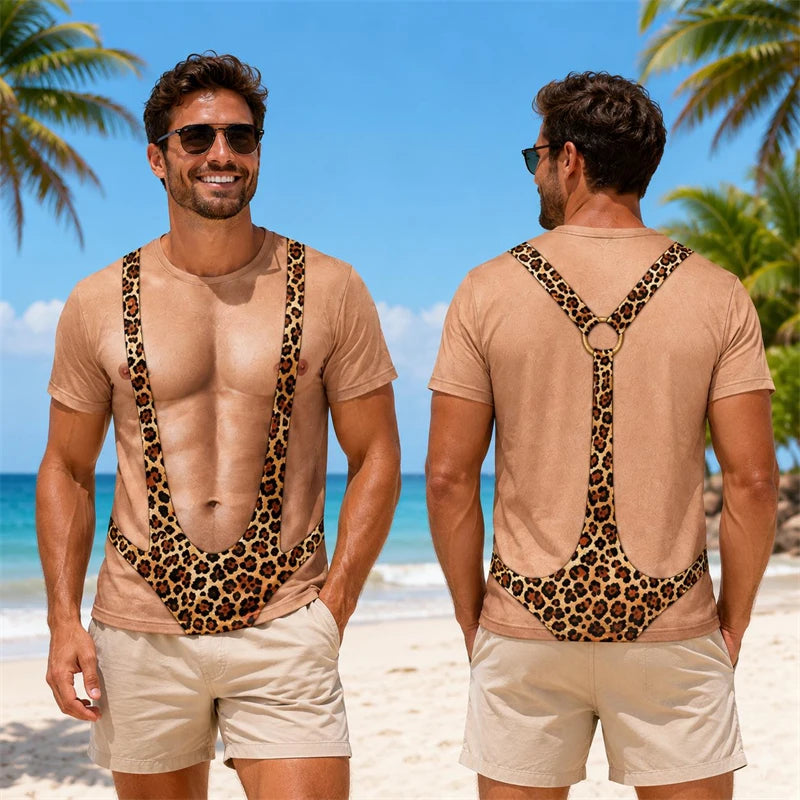 Men’s 3D Muscle Print T-Shirt
