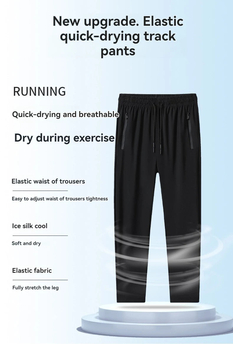 High Elastic Ice Silk Casual Pants