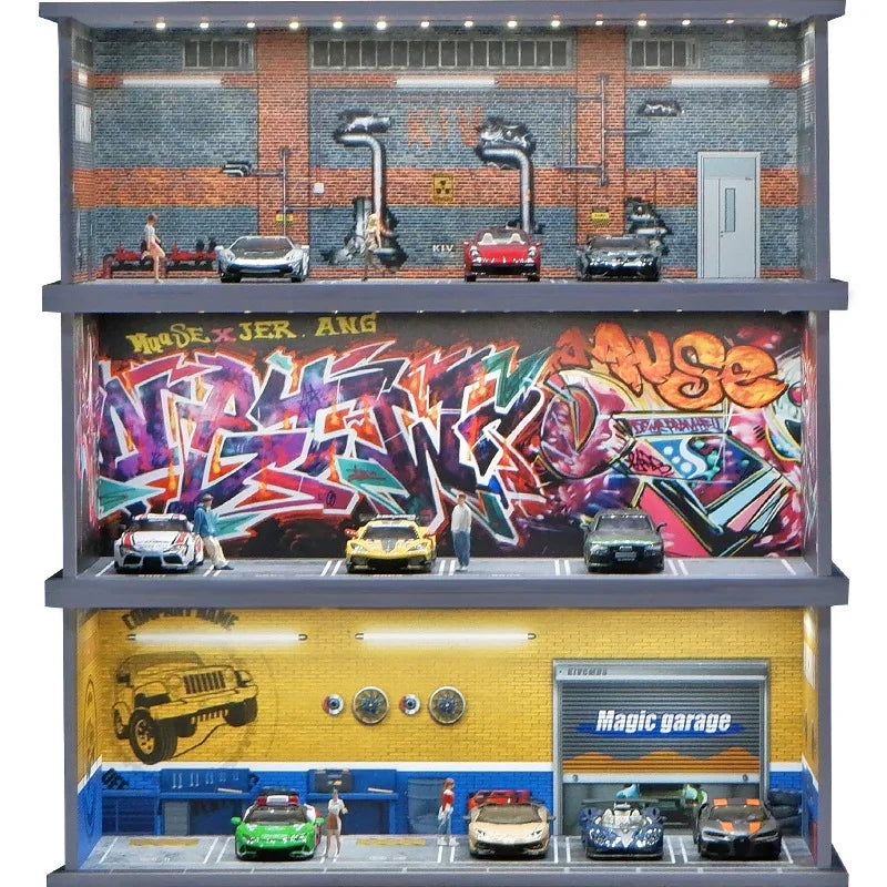 Miniature Car Garage Display - 1 Storey