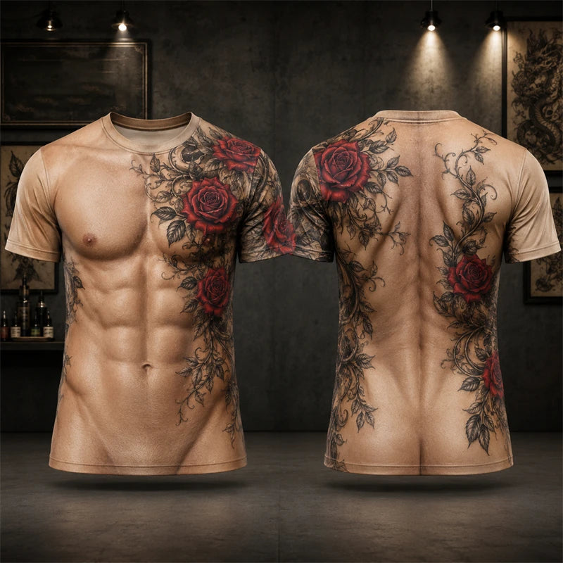 Men’s 3D Muscle Print T-Shirt