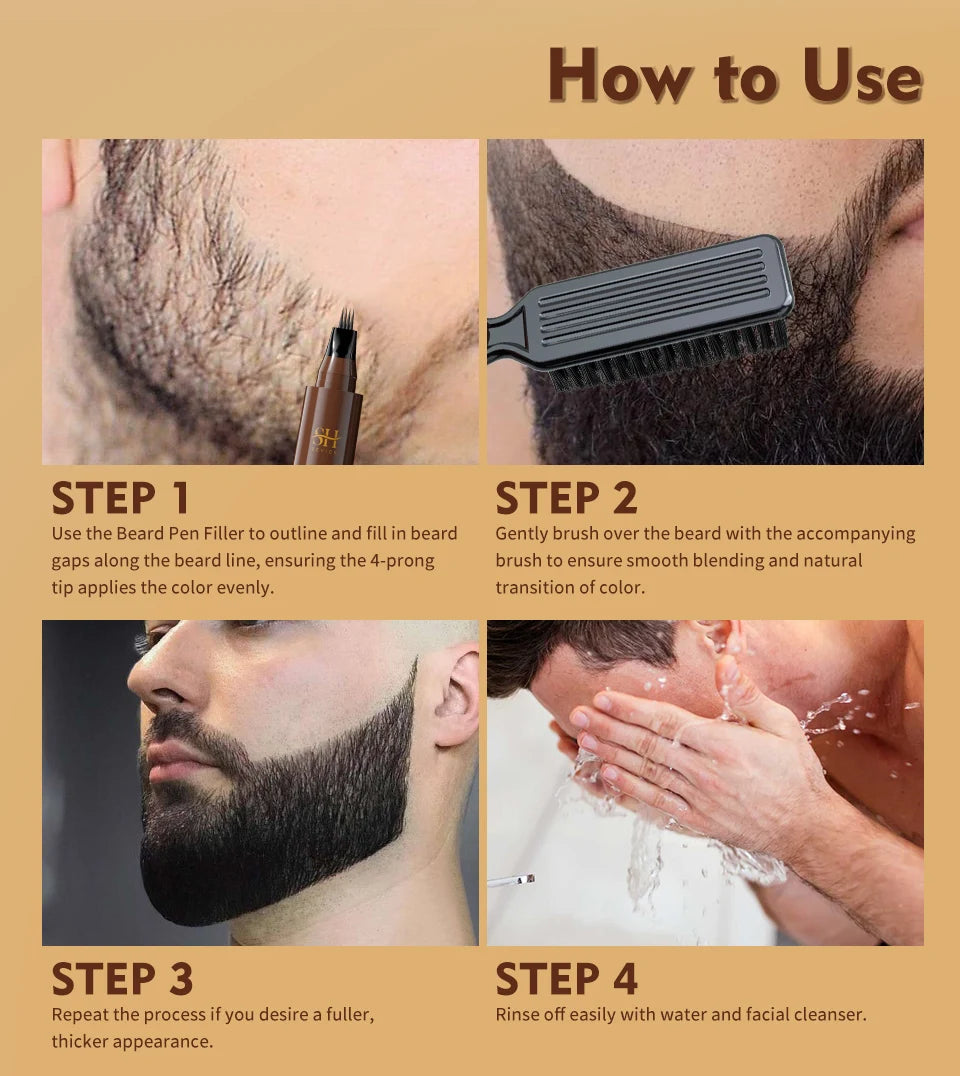Waterproof Beard  Filler Pen