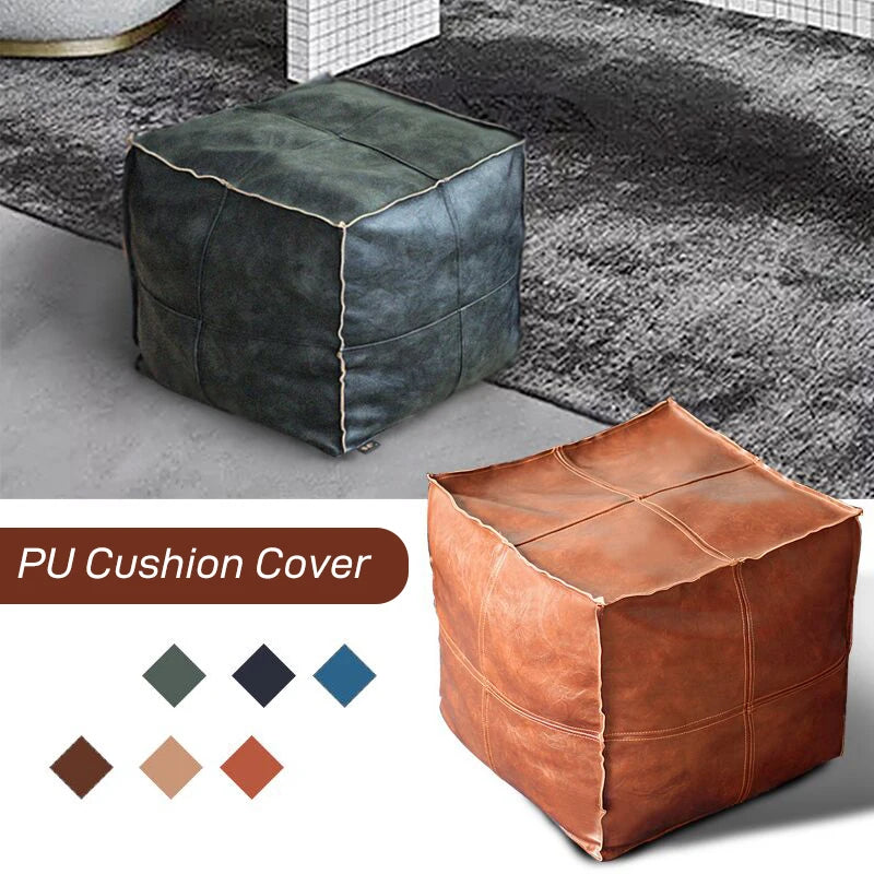 Unstuffed PU Leather Lazy Cushion Cover