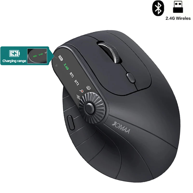 Ergonomic Vertical Wireless Mouse With Adjustment Knob