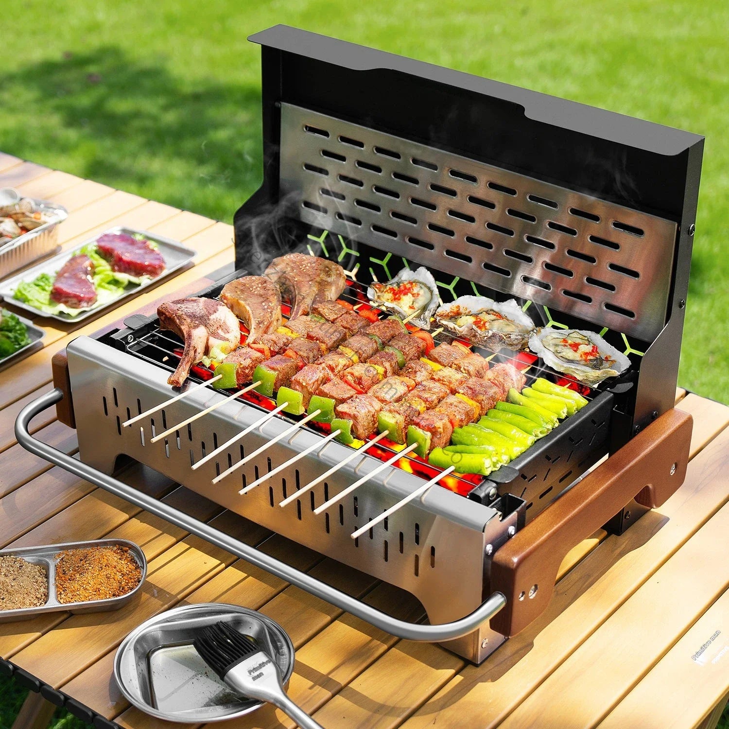 Multifunctional Foldable Charcoal Grill