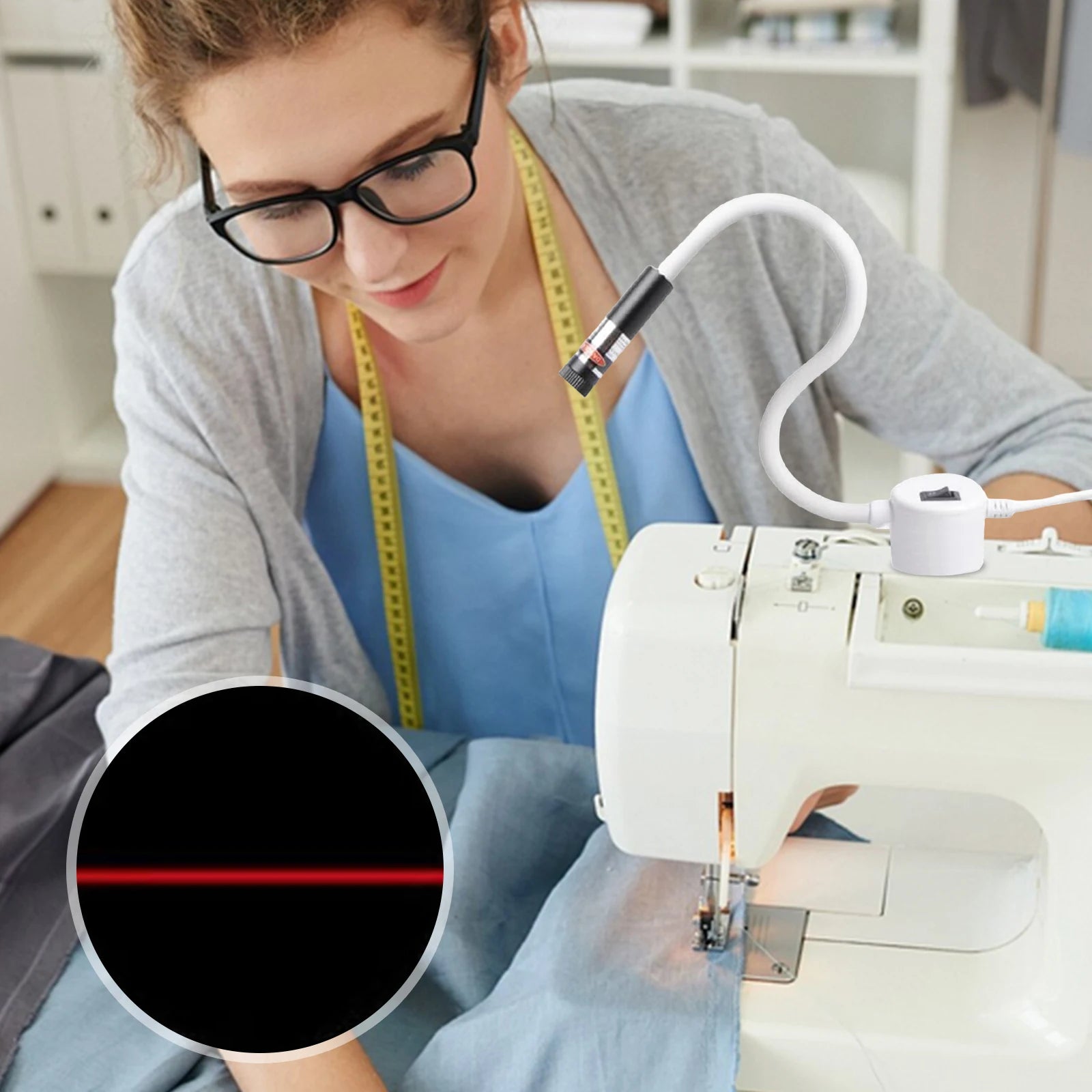 USB Magnetic Sewing Laser Guide Light