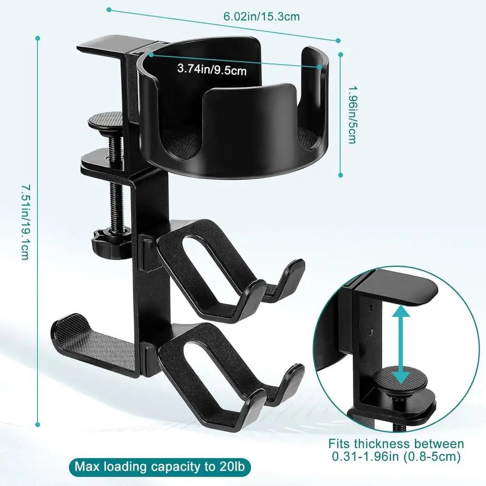 4 in 1 Desk Cup Holder with Headphone Stand