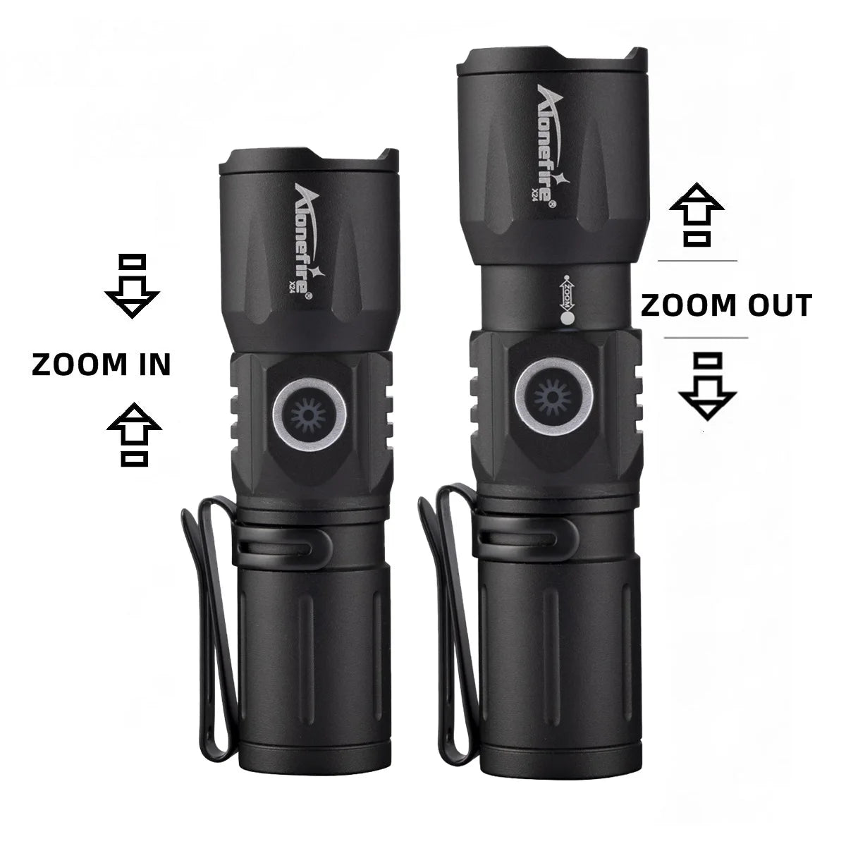 Ultra Bright USB Telescopic Zoom Flashlight