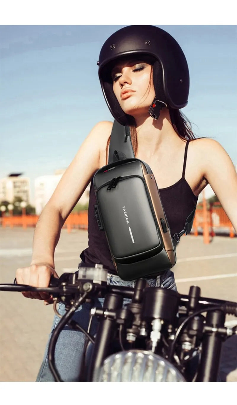 Waterproof Chest Bag with USB Charging Interface