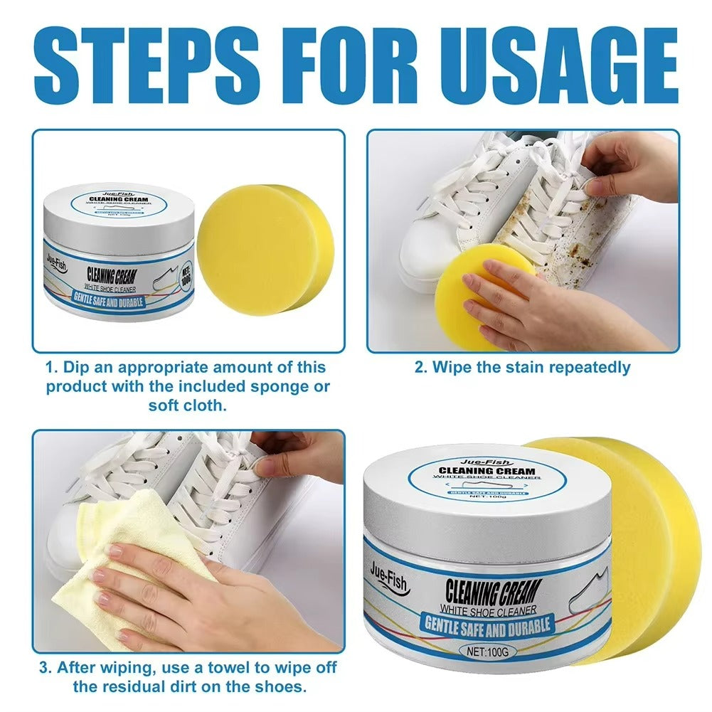 Shoe Whitening Cream With Wipe Sponge