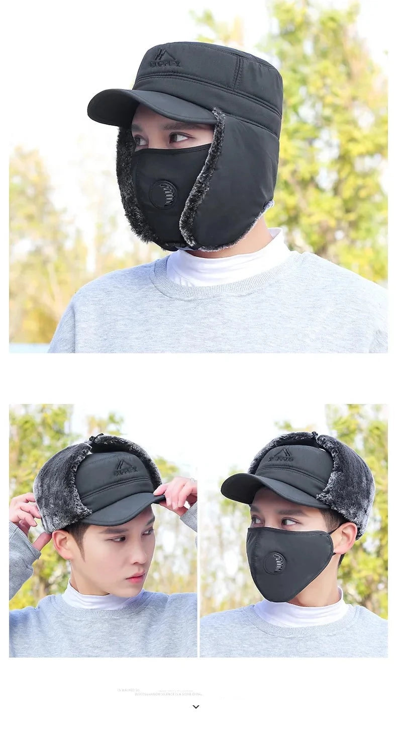 3 In 1 Thermal Face Mask Earmuffs Cap